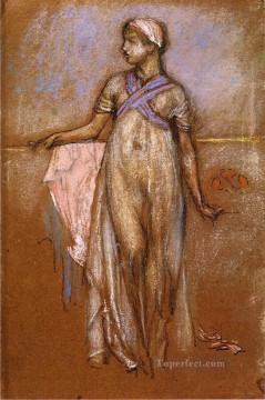  James Oil Painting - The Greek Slave Girl aka Variations in Violet and Rose James Abbott McNeill Whistler